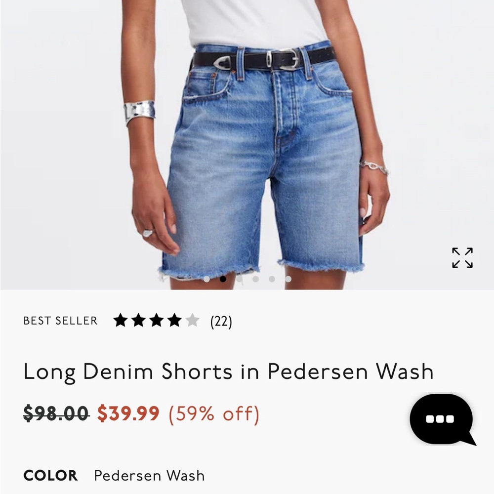 Madewell Distressed Blue Jean Shorts